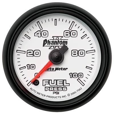 Autometer Phantom II Fuel Pressure 0-100 psi Gauge