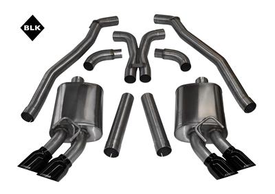 2012-2015 Camaro ZL1 Corsa Performance Stainless Steel Full Catback System - Black Polished Tips