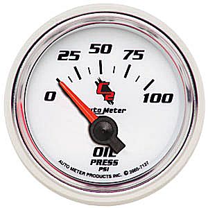 Auto Meter C2 Series 2 1/16" Short Sweep Oil Pressure Gauge - 0-100 PSI