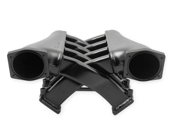 LS3/L92 Holley Sniper EFI Fabricated Intake Manifold Dual Plenum 102mm TB spacers, and Fuel Rail Kit - Black