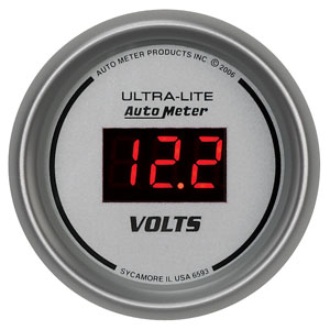 Autometer Digital Series 2 1/16" Voltmeter Gauge (8-18 Volts) - White