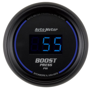 Autometer Digital Series 2 1/16" Boost Gauge (5-60psi) - Black w/Blue Display