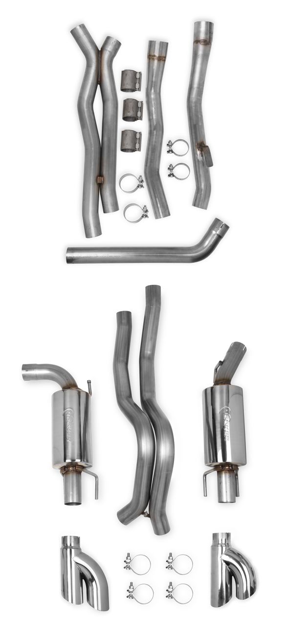 82-92 Fbody Hooker Blackheart 2.5" 304 Stainless Header Back Dual Exhaust - For T56 Transmission