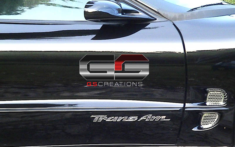 93-02 GSCreations Acrylic Mirror Door TransAm Letter Overlays